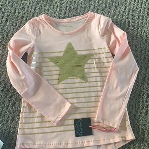 NWT Cynthia Rowley pink and gold sparkle top